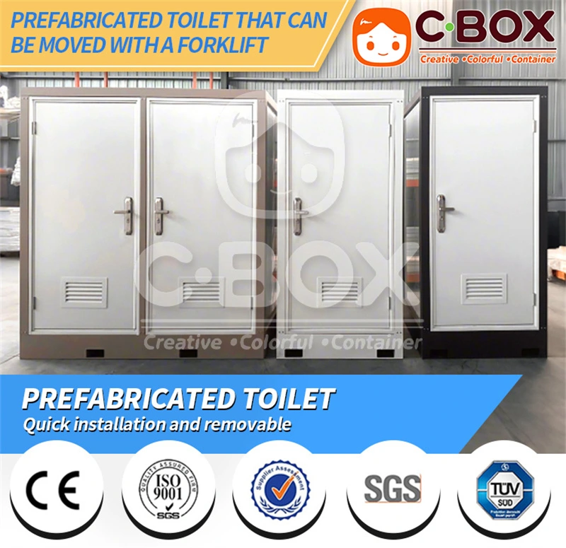 prefab toilet with forklift