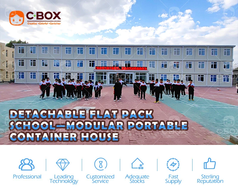 detachable flat pack container school