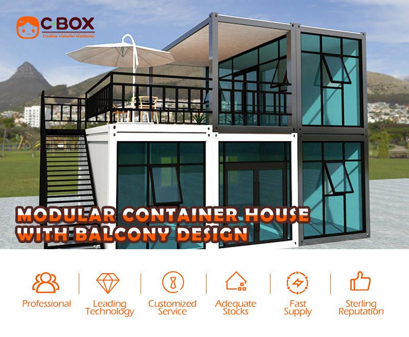 modular home with balcony